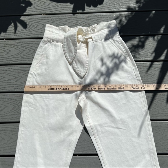 LOS ANGELES ATLIER & OTHER STORIES Paperbag Waist Ivory Color Full Leg Size 10 - Picture 7 of 11